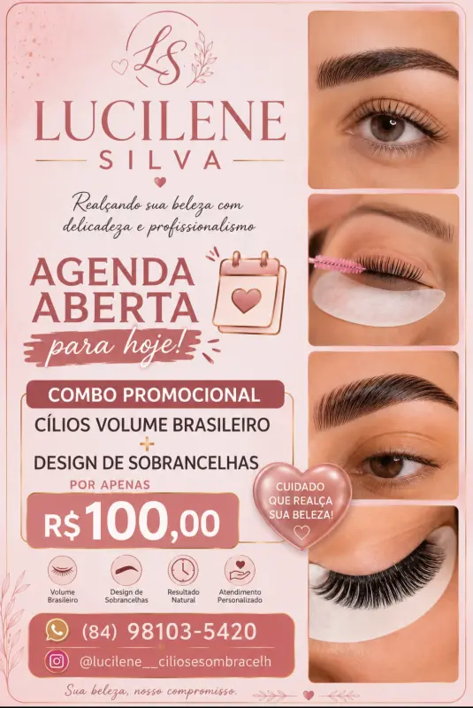 Cílios+design de sobrancelhas