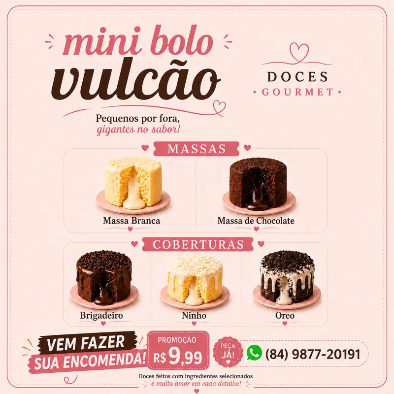 Promoção da quarta 9,99 o mini vulcão