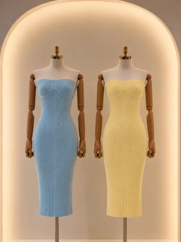 Vestido midi tricô