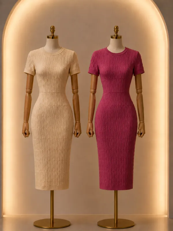 Vestido midi tricô